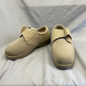 Orthofeet 824 Womens Shoes Size 6 2E X-Wide Tan Hook Loop Comfort Walking Shoes